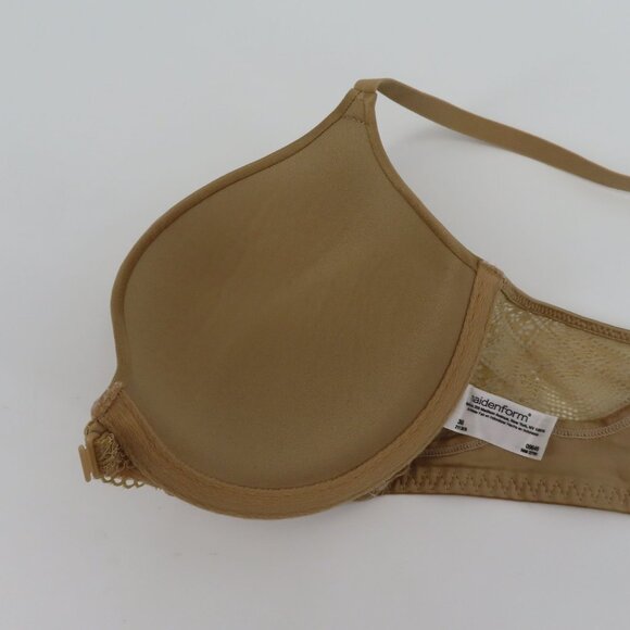 Maidenform 36B Custom Lift T Back Bra 09649 Solid Beige Underwire Front Closure - Picture 7 of 12